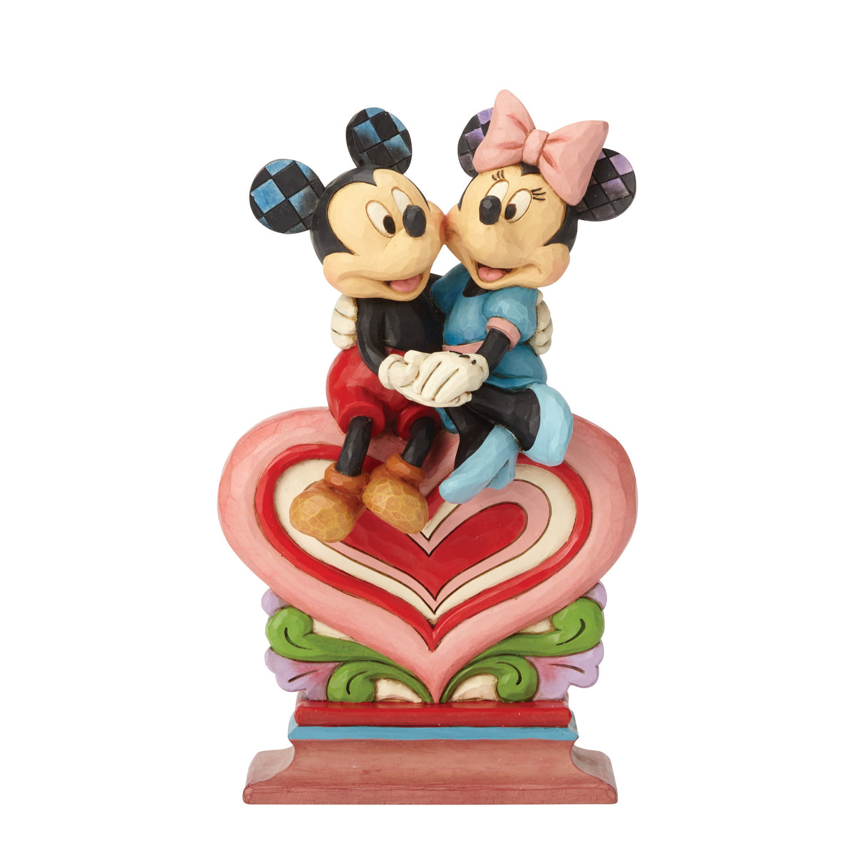 Mickey Minnie Sitting on Heart Disney Traditions Jim Shore