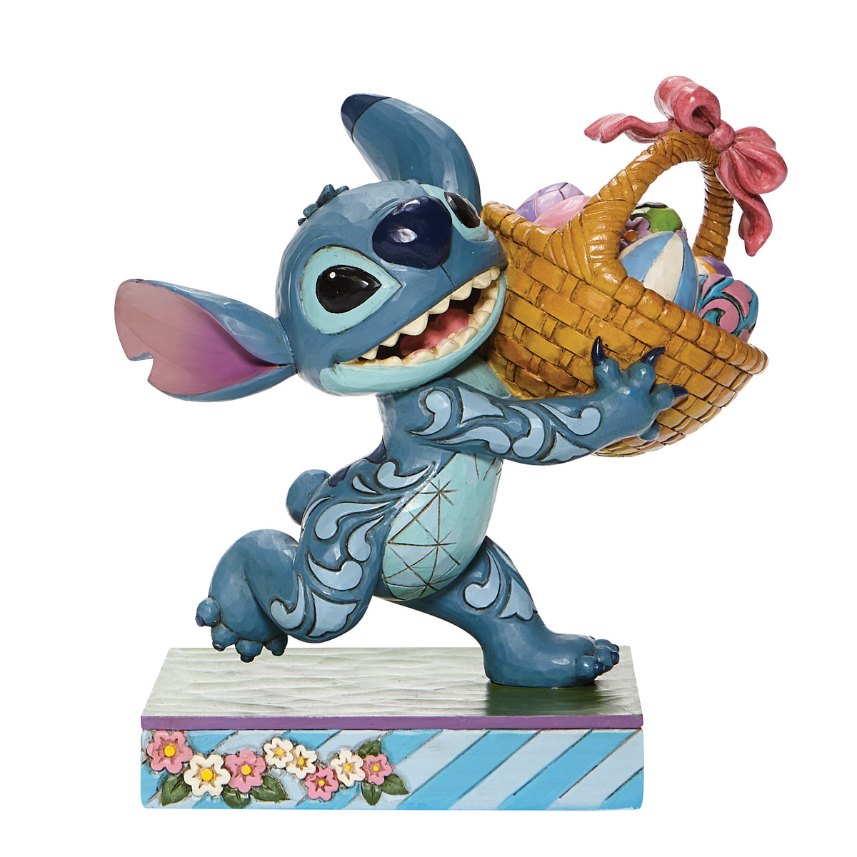 Stitch Running w/Easter Basket Disney Traditions Jim Shore