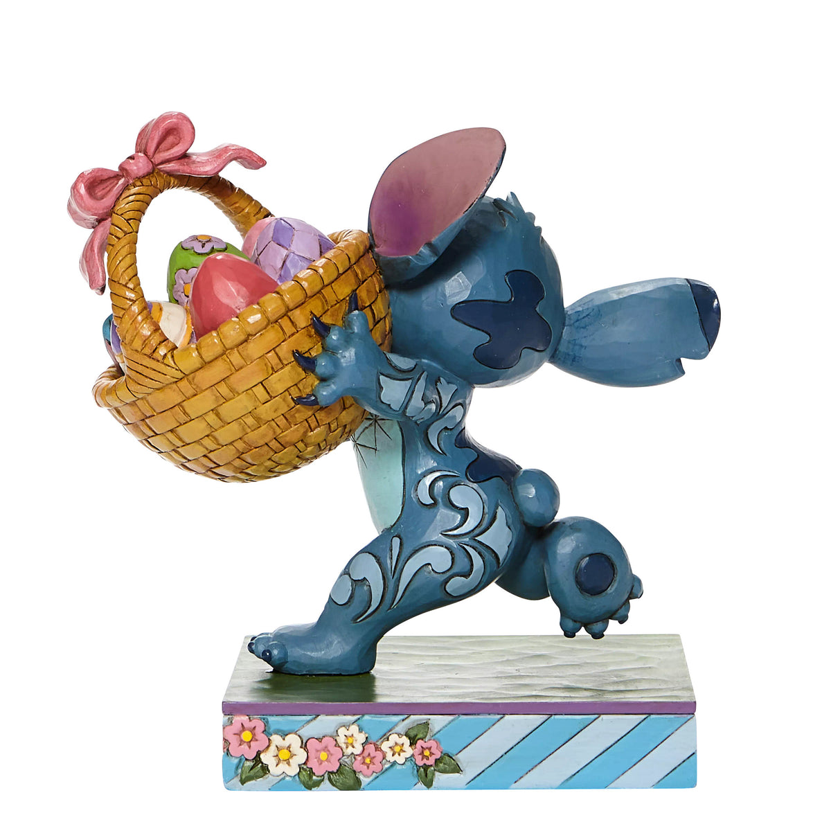 Stitch Running w/Easter Basket Disney Traditions Jim Shore