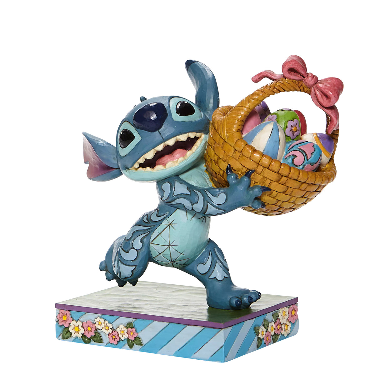 Stitch Running w/Easter Basket Disney Traditions Jim Shore