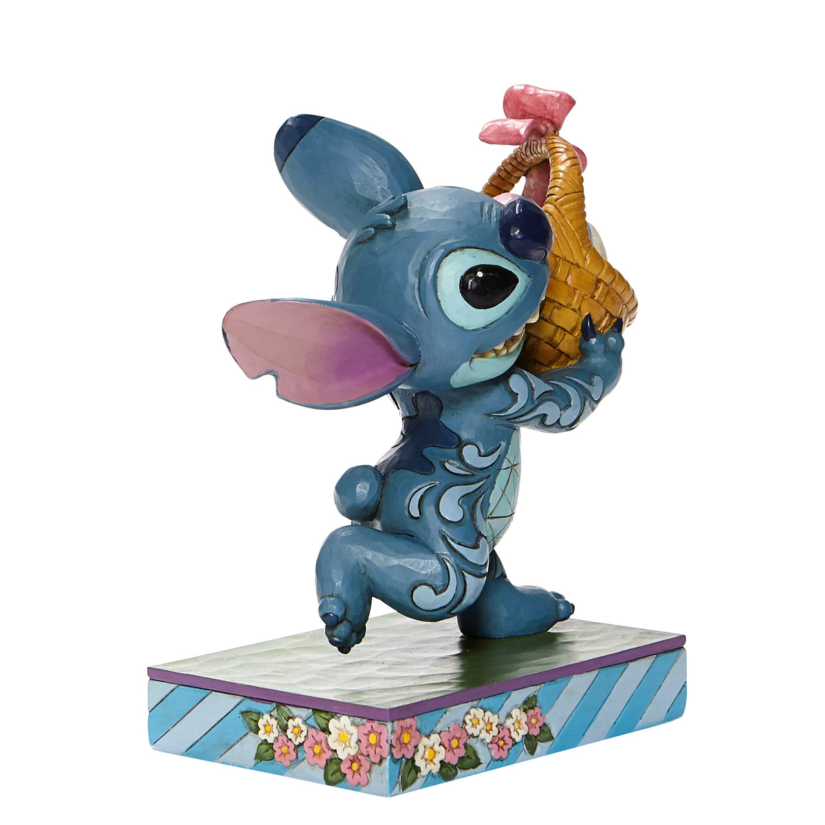 Stitch Running w/Easter Basket Disney Traditions Jim Shore